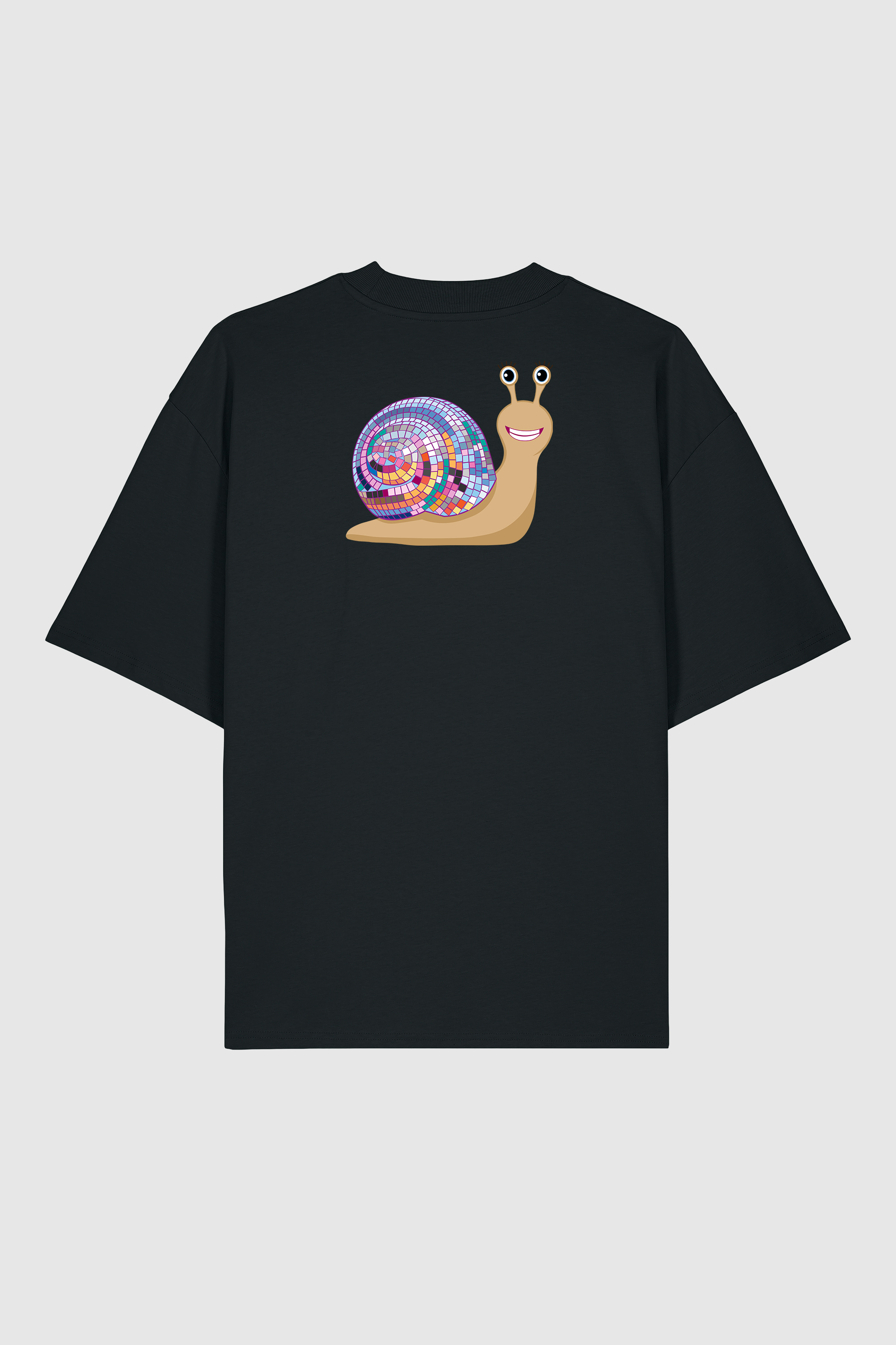 Oversized T-Shirt mit hohem Kragen